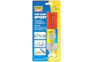 XPERTCHEMY 2 Part Clear Epoxy, 5 Minute Epoxy Glue, 0.84 Ounce Syringe, Rapid Cure Golf, Wood, Plastic, and Metal etc, Waterproof & Extra Strength, High Temperature Resistance