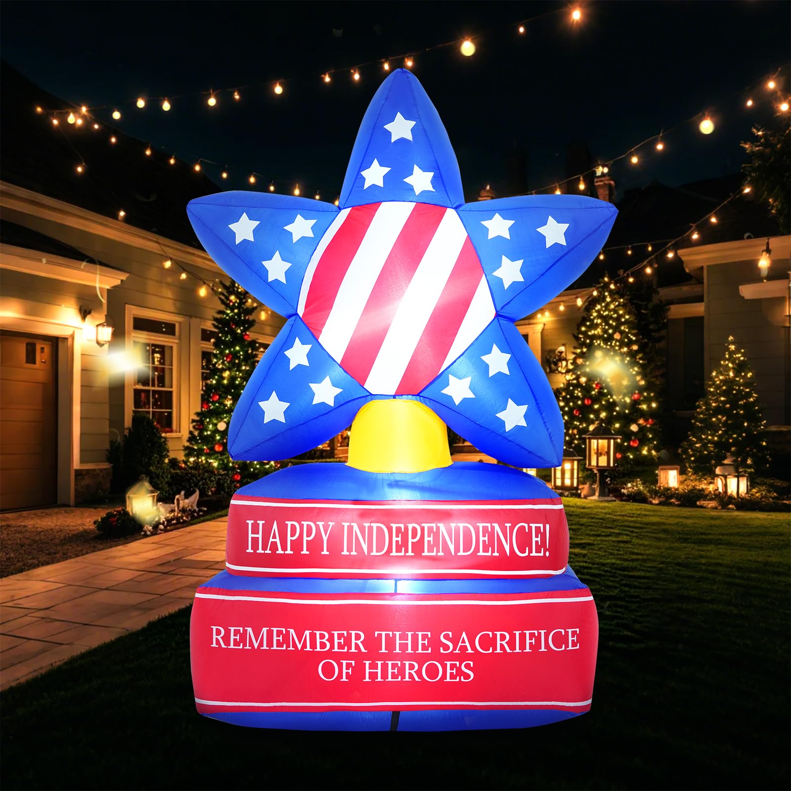 Photo 1 of 6FT Inflatables Five-Pointed Star, 4th of July Inflatables Suitable for Outdoor, Indoor, Patio, Lawn Garden Inflatable Decoration for Independence Day