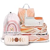 6 Pcs Compression Packing Cubes for Travel, Waterproof Luggage Organizer Washable Storage Bags Set - Packaging Cubes for Backpack Travel and Carry-Ons