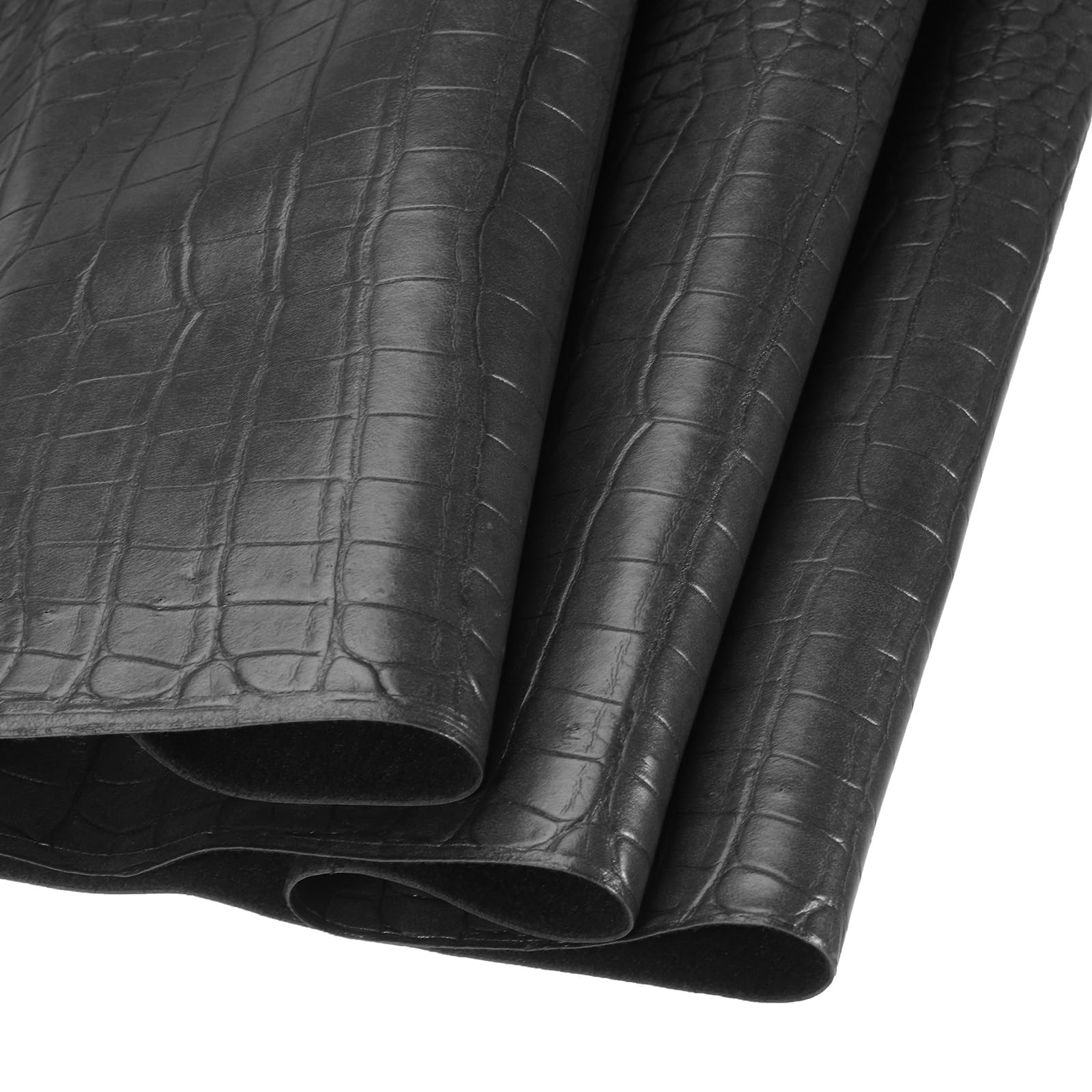 DMiotech Faux Leather Sheet 72 Inch x 54 Inch Alligator Black Crocodile Pattern PU Leather Roll for Handmade DIY Craft Projects