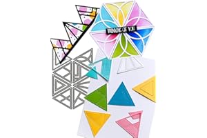 Mvchifay Cutting Dies for Card Making Metal Die-Cuts Scrapbooking Tool Hollow Frame DIY Craft Punch Template Embossing for Paper Album Decor (Multiple Triangles-8.4x12.8cm)