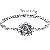 AXOMY Religion Bracelet 925 Sterling Silver Saint Christopher/Saint Jude Medal Bracelet Protection Jewelry for Men Women Christmas Gift