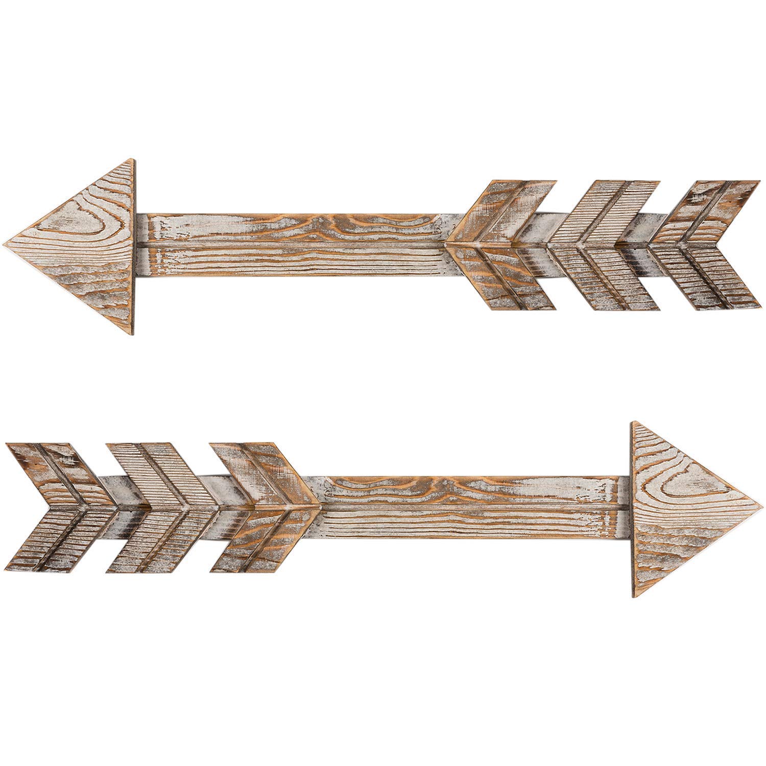 Ruiuzioong Arrow Barnwood Decorative Wooden Sign Mounting wall decorative – Set of 2 Arrows for Wall Décor Brown – Wood Decorative Signs - Rustic Home Décor Accents (Brown)