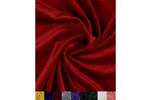HOTGODEN Stretch Velvet Fabric by The Yard: Red 63" Wide 2 Yards 95% Polyester 5% Spandex Velvet Fabric for DIY Sewing, Upholstery, Apparel, Costume, Craft