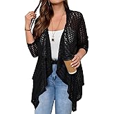 Eytino Plus Size Cardigan for Women Lightweight Half Sleeve Summer Loose Kimono Cardigan Beach Cover Ups(1X-5X)