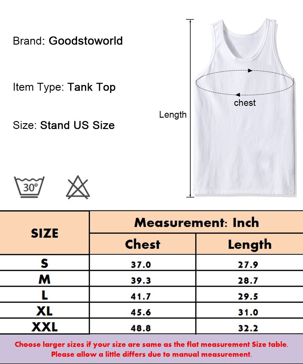 Goodstoworld Summer 3D Funny American Flag Digital Printed Sleeveless Tees Cool Tank Tops for Men