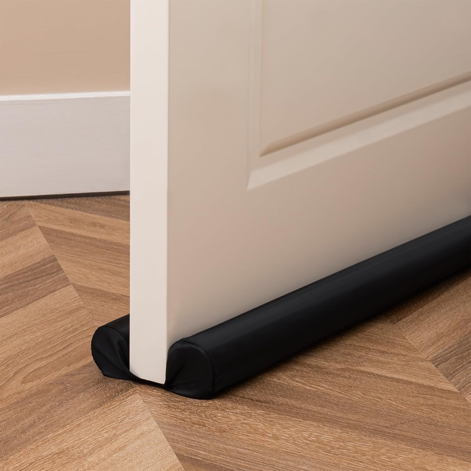 Draft Stoppers - Sunolga 30 Inches Waterproof Door Draft Stopper, Adjustable Twin Under Door Draft Noise Blocker for Bottom of Doors, Black