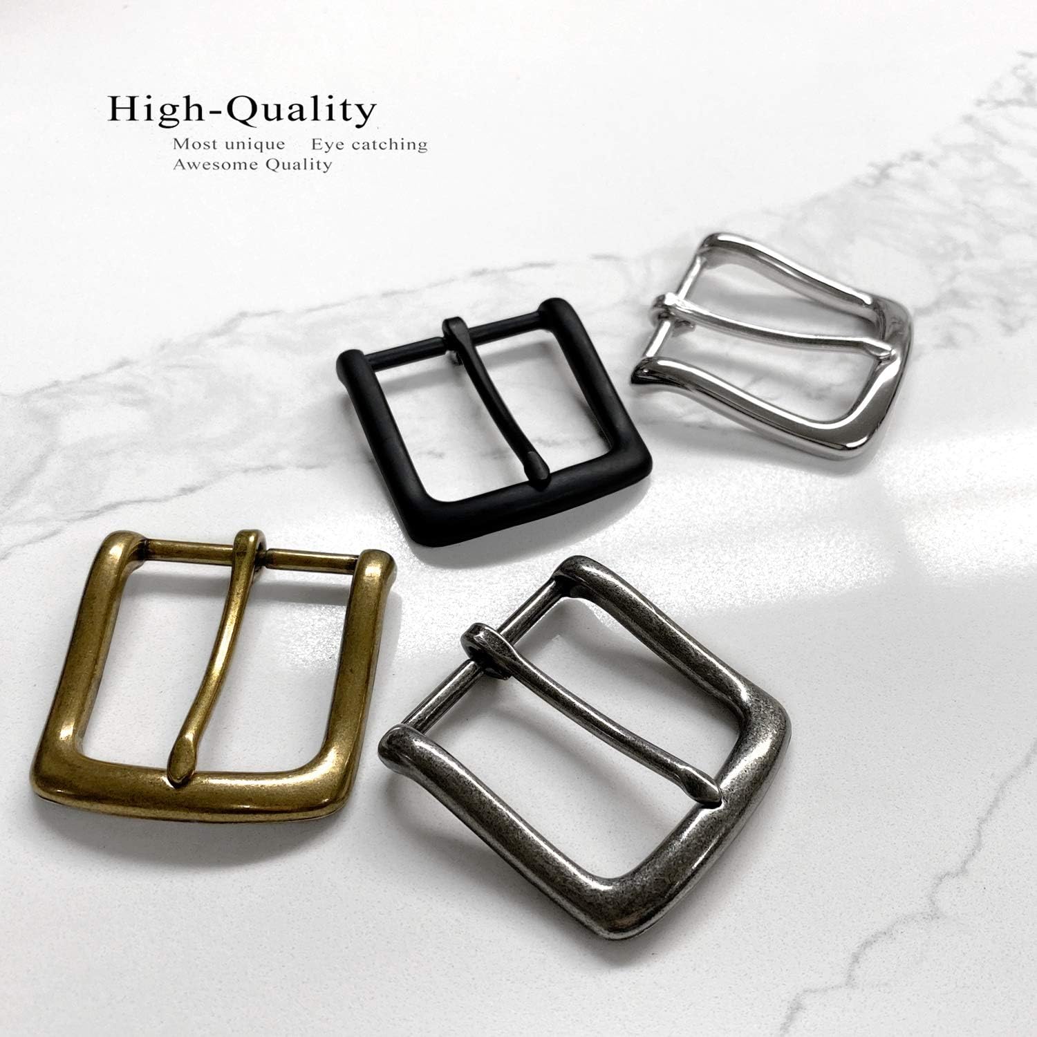 Simple Metal Buckle Single Prong Square Belt Buckle Width 1 1/2" (38 Mm) (Ant. Silver): Clothing