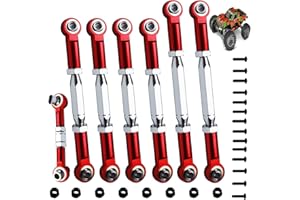 XZSNLYZ Adjustable 2025 Stainless Steel Turnbuckles Camber Links Tie Rods for 1/10 Traxxas 4X4 Slash VXL/Rustler VXL/Stampede VXL/HossVXL/,RC Car Hops Up Parts(Red)