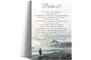 Bible Verse Wall Art Psalm 23 Canvas Prints Scripture Picture Christian Inspirational Quotes Artwork for Living Room Prayer R