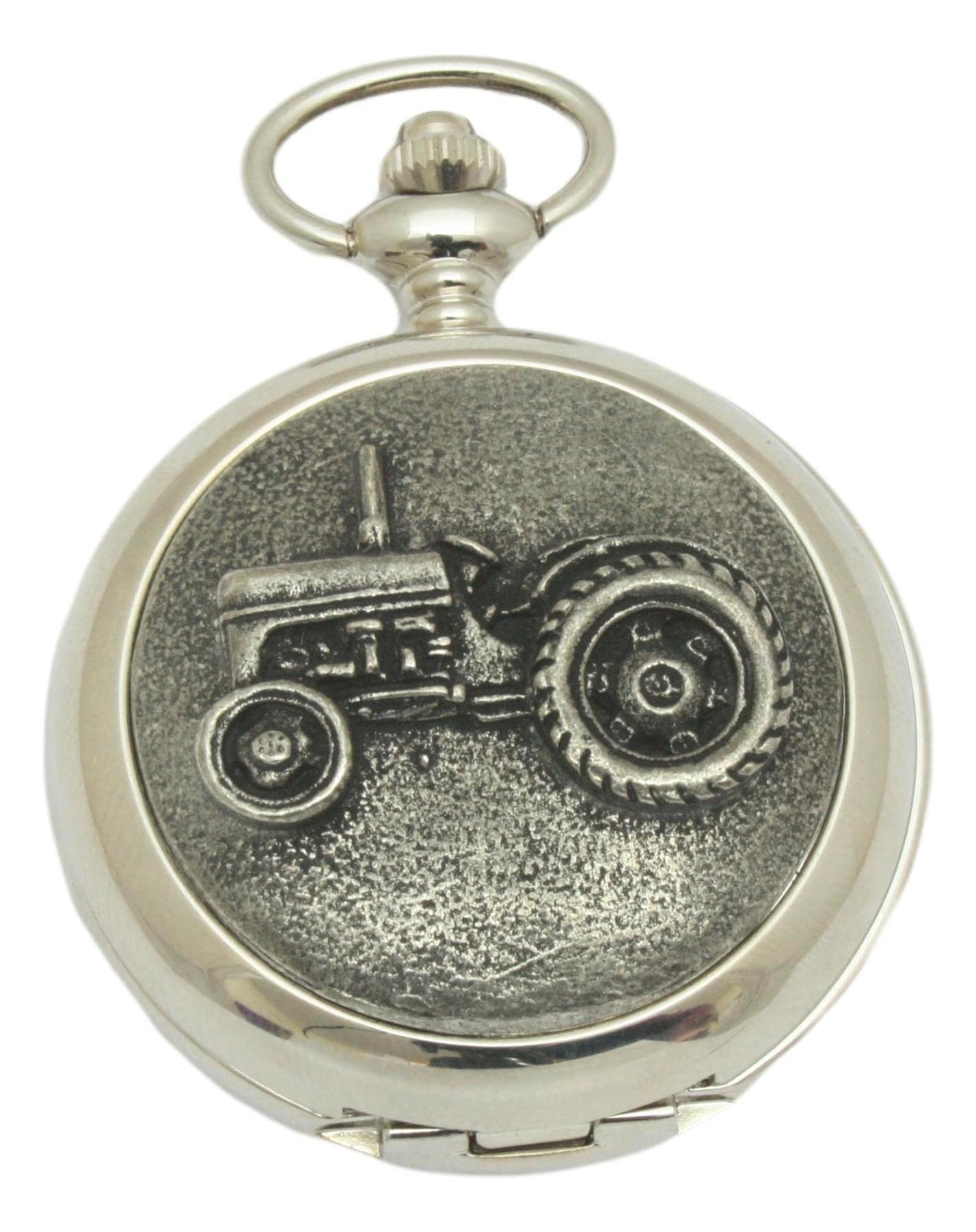 Gamekeepers Cottage gifts Vintage Tractor TE20 Pocket Watch Pewter Fronted Farming Gift