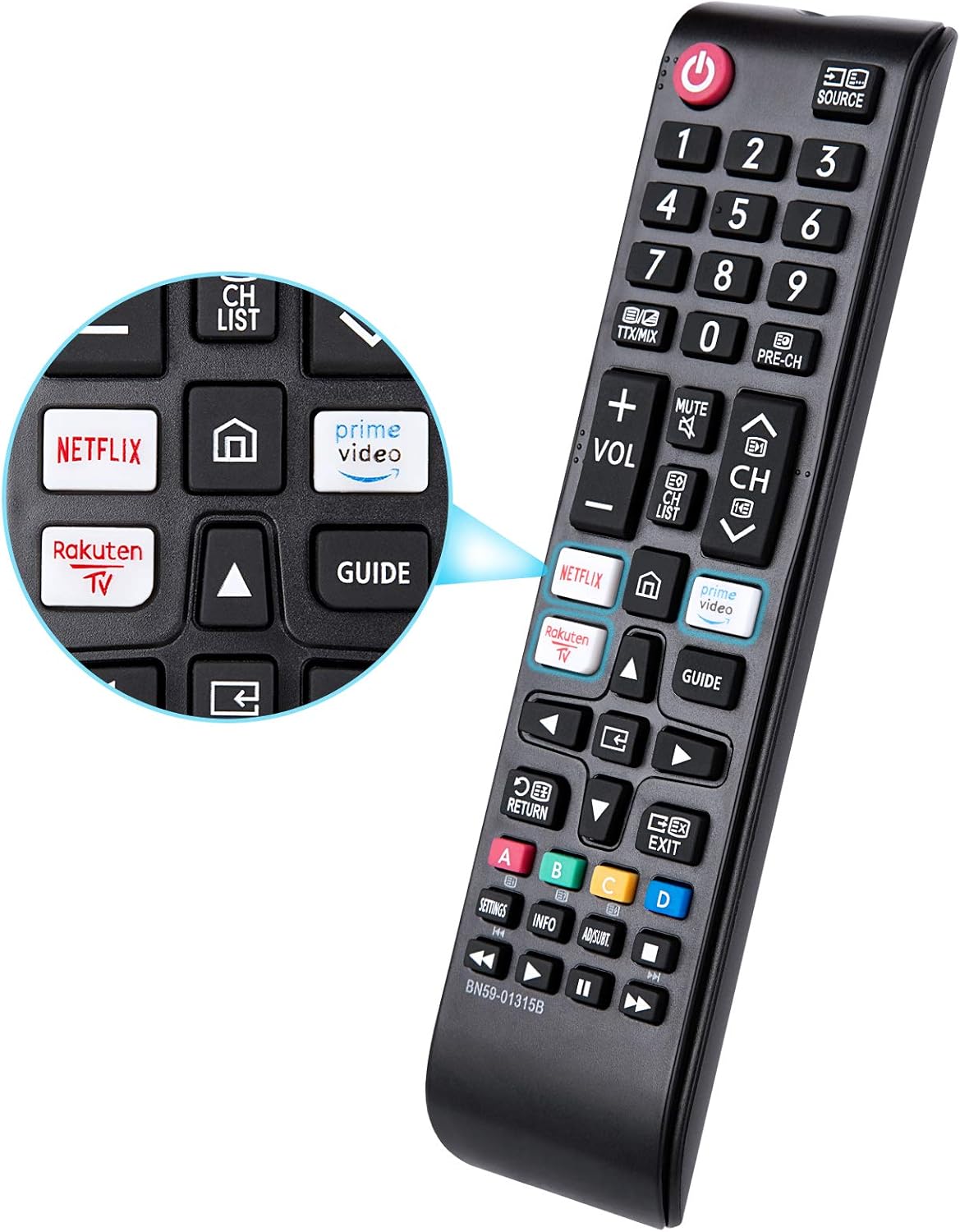 BN59-01315B-for-Samsung-Smart-TV-Remote-Control, Universal Replacement for Samsung 4K UHD HDR Crystal QLED UE Series Quantum TVs