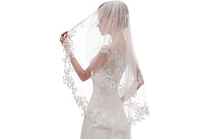 ELLIEWELY EllieHouse Women's Short 2 Tier Wedding Bridal Veil With Comb L24