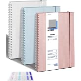 OWSC 3 Pack Graph Spiral Notebook, Hardcover Notebooks for Work A4 Graph | 5.9 x 8.3 IN Notebooks College Ruled for Note Taking, School and Journal with 80 Sheets/160 Pages 110 GSM Thick Papers