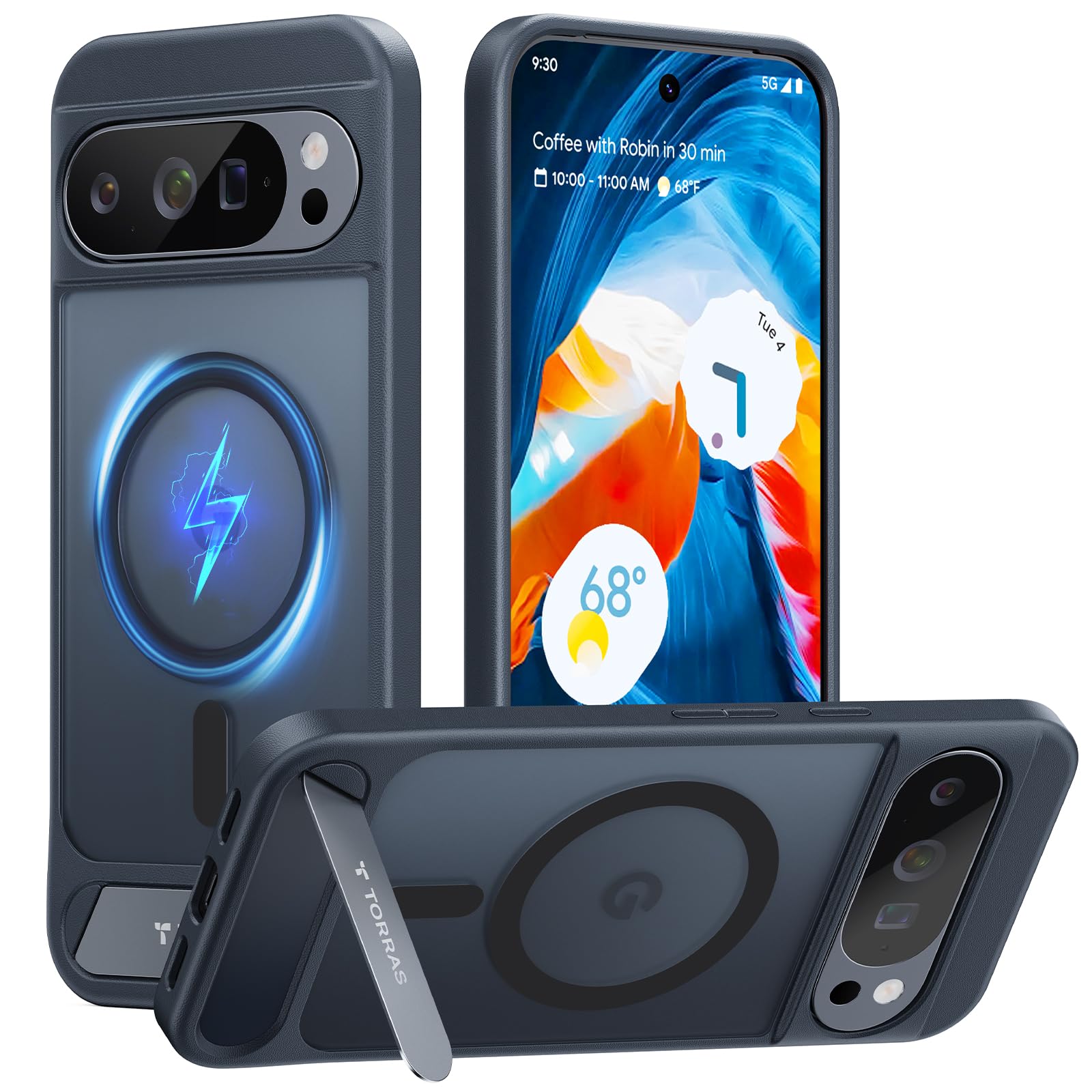 Photo 1 of TORRAS Magnetic & Stand for Google Pixel 10 Pro XL Case, Fit for MagSafe & Pixelsnap, Military Grade Drop Protection, Slim for Pixel 10 Pro XL Phone Case with Sturdy Kickstand, Translucent Matte Black