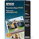 Epson S041069L Matte Presentation Paper, 27 lbs., Matte, 13 x 19 (Pack of 100 Sheets)
