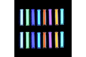 ABCISI 16Pcs Glass Luminous Tube: 1.5 * 6mm Luminous Vial Glow rods Made of Rare Earth Materials, EDC Players, Glow Bar in Th