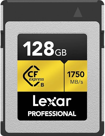 Lexar Professional 128GB CFexpress Type B Gold 1750MB/s Read 8K Video Card