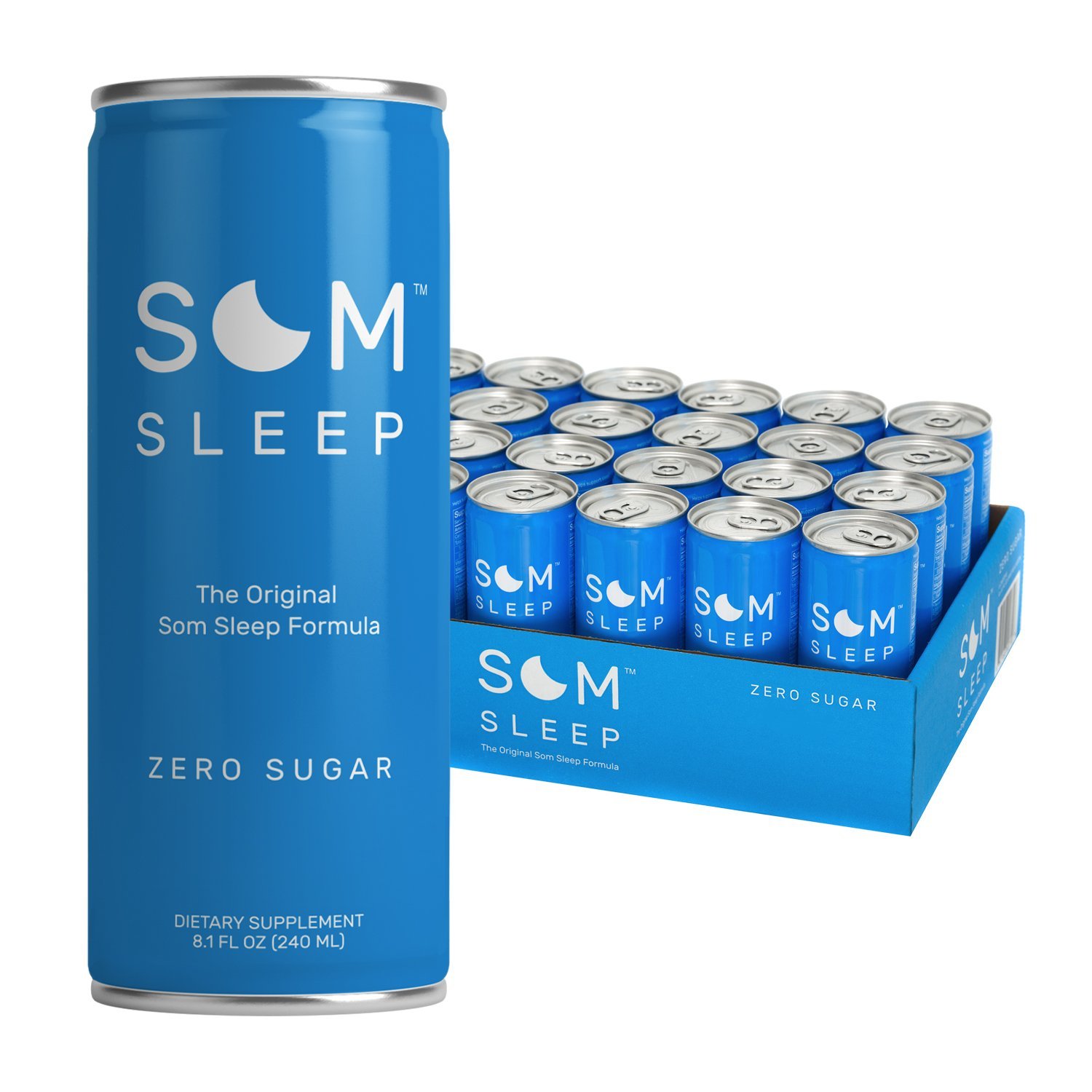 Som Sleep, The Original Sleep Support Formula w/ Melatonin, Magnesium, Vitamin B6, L-Theanine & GABA &ndash; Non-GMO, Vegan, Gluten-Free Sleep Aid Drink Supplement &ndash; Zero Sugar, 8.1 Fl Oz, 24-Pack