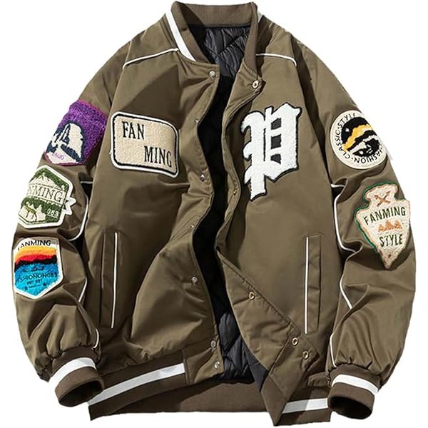 Amazon.com: MQMYJSP Winter Varsity Jacket Men Women Letter Badge