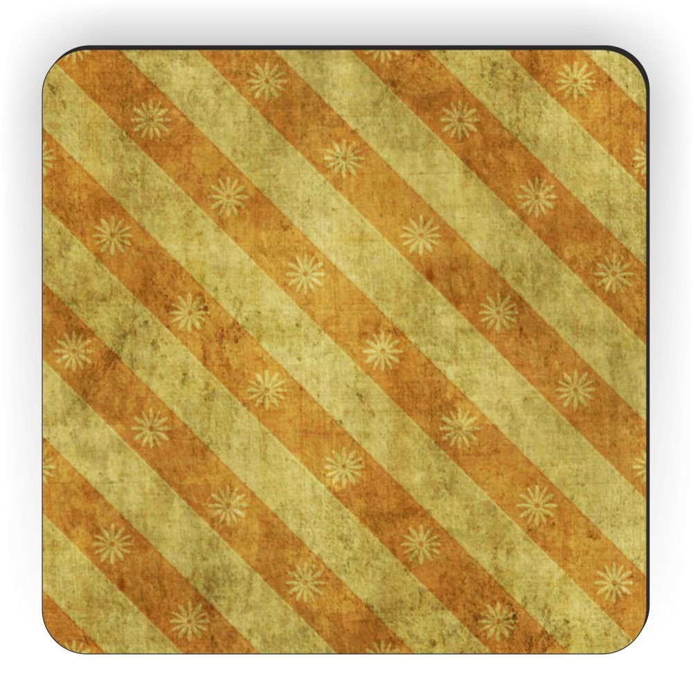 Rikki Caballero Grunge Amarillo Diagonal Flores diseño de Rayas ...