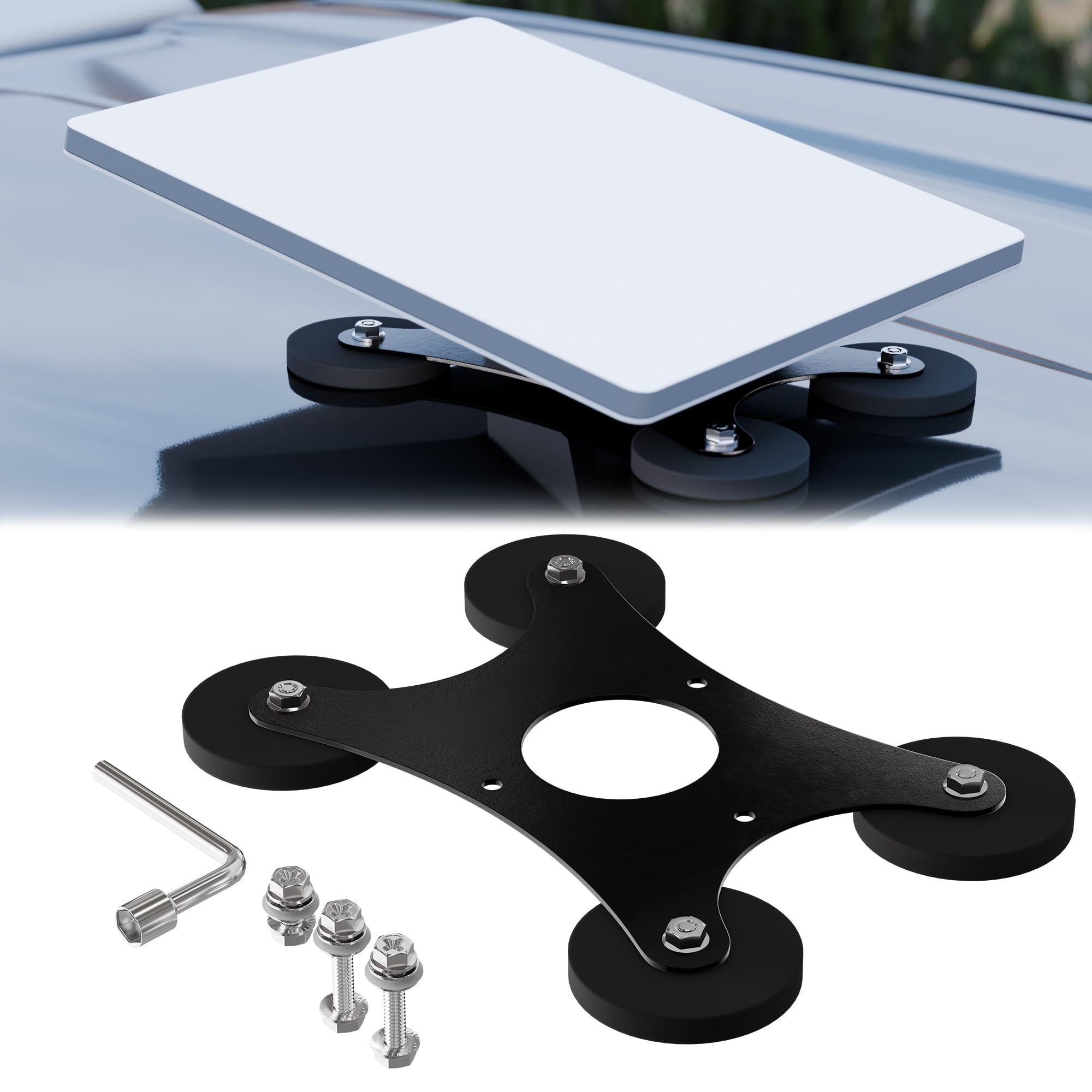 DAIERTEK Starlink Mini Car Magnetic Mount - Ultra Strong 220LBS Quick Release Roof Mount Kit, 360° Rotation, No Drill Universal Magnetic Car Mount for RV Van Truck Boat Yacht Vehicle