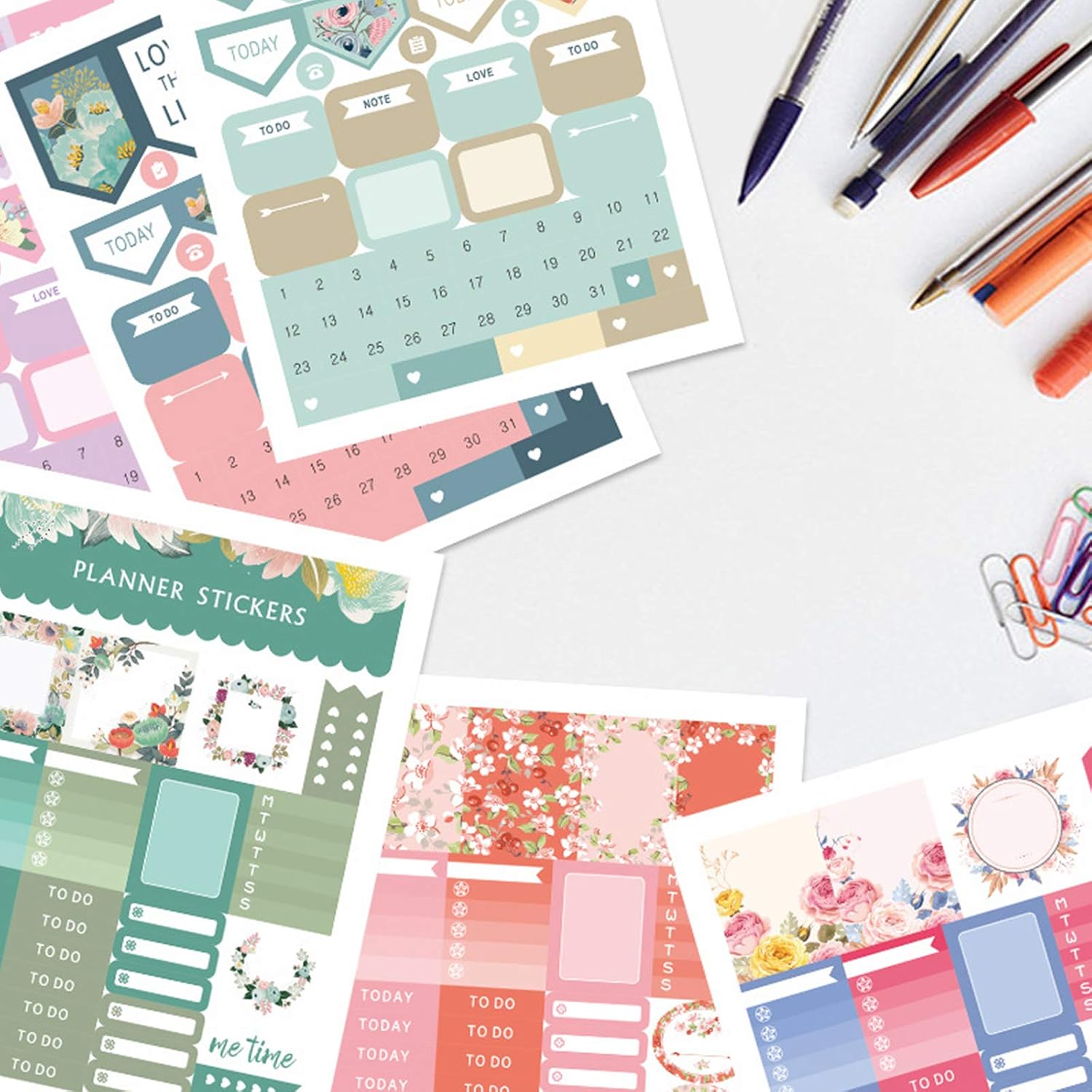 12 Sheets Planner Stickers Journals Calendar Stickers Diary Stickers