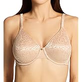 Le Mystere Women's Seamless Safari Smoother Bra, Silken Full-Coverage Bra with Signature Animal Lace