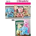 Amazon.com: Simplicity 2613 Cute Stuffed Animal Sewing Pattern for ...