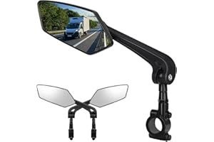 COTOUXKER Bike Mirror, Bicycle Mirrors of Handlebars Rotate Rearview Glass Lens, Safe Cycling Bike Rear View Mirror (Diamond)