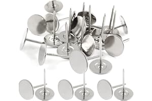 Kemcatui 20 PCS Flat Thumb Tacks, 19mm x 30mm Silver Push Pins, Metal Upholstery Tacks, Upholstery Nails for Furniture, Maps, Photos