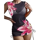 ZAFUL Women Swimsuit Cover Up Dress Ombre Side Ties Sleeveless Sheer Mesh Bathing Suit Coverups Beach Dress