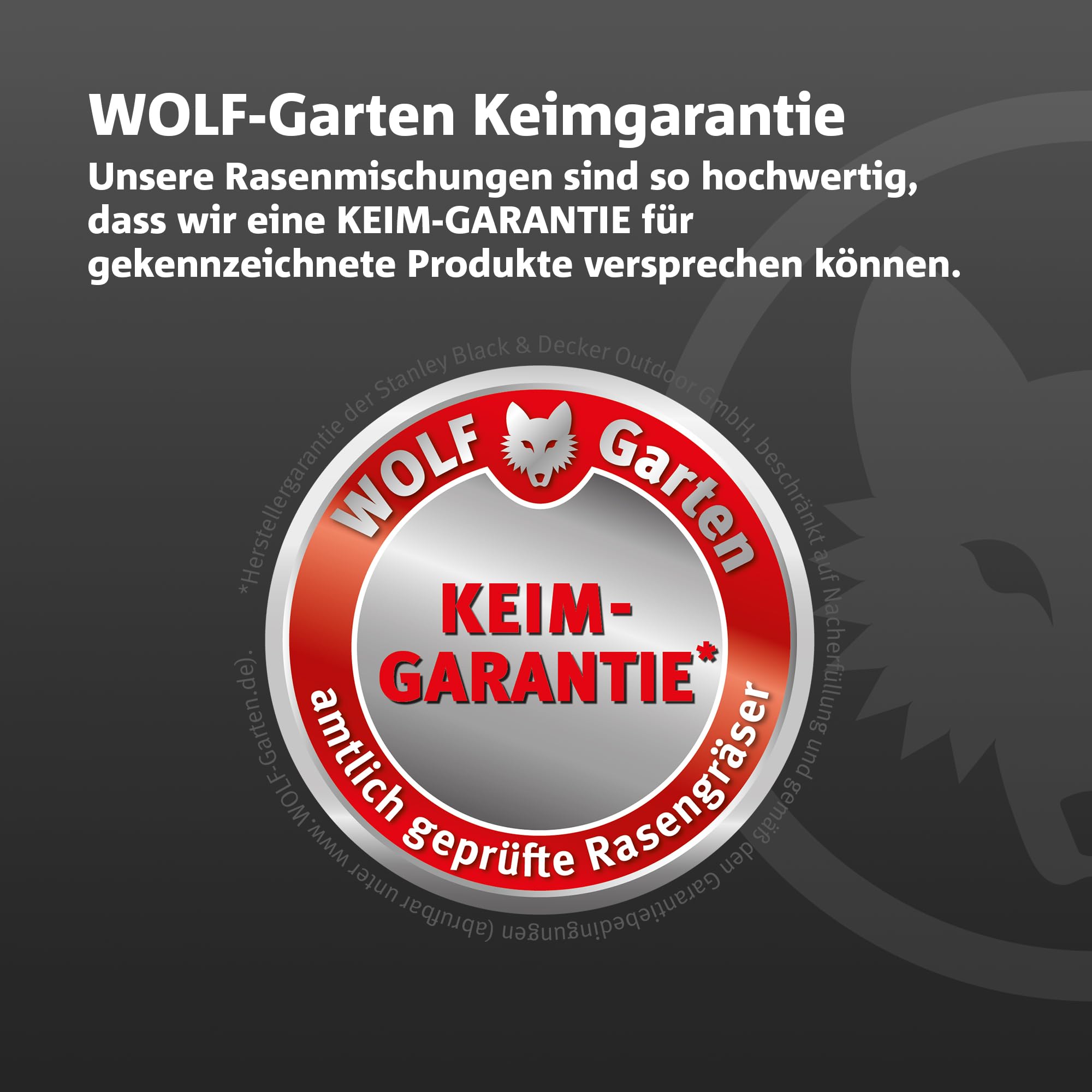 WOLF-Garten Turbo-Nachsaat zur Rasensanierung LR120 (für 120 m2, hohe Dichte mit ca. 70.000 Trieben/m2, für alle Rasentypen geeignet, mit WOLF-Garten Keimgarantie, im 2,4kg Karton) 3826042 5