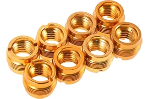 BIUDECO 8pcs Mic Screw Adapter Kit Microphone Stand Mount Thread Adapter 3/8 Female to 5/8 Male for Shock