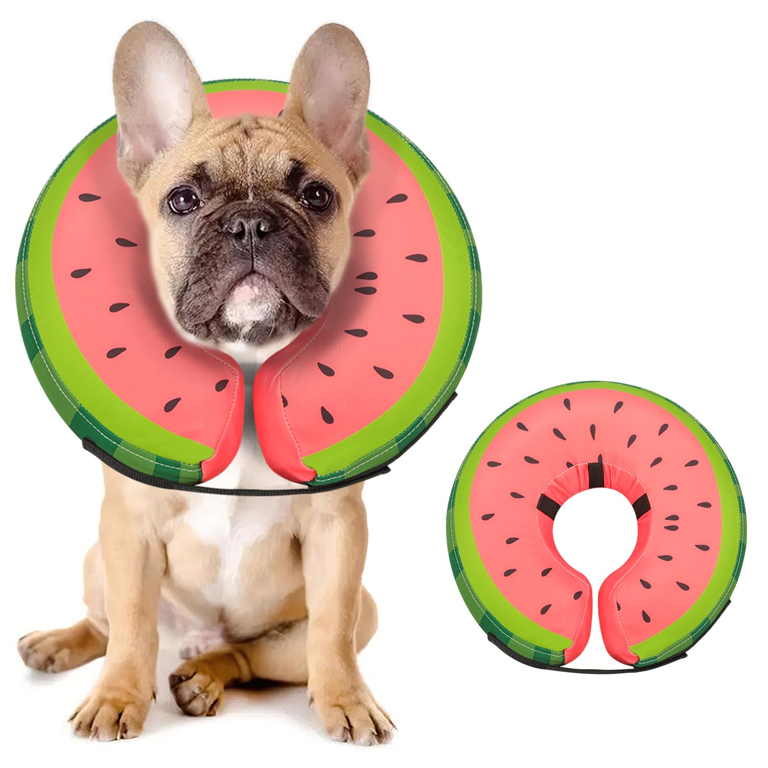 Photo 1 of MIDOG Soft Inflatable Dog Cone, Donut E-Collar Alternative for After Surgery, Prevents Licking, Allowing Normal Eating & Vision, Comfortable Recovery Collar for Small Medium Large Dogs & Cats, Red-M