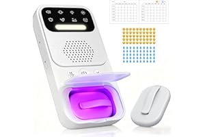 NANTFUN Wireless Bedwetting Alarm for Boys Girls, Pee Alarm w/ Loud Sound, Strong Vibration, Lighting, 4 Model White Noise, Clean Model - Bedwetting Solutions, Potty Training, Enuresis Treatment
