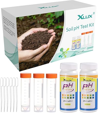 XLUX Soil pH Tester Kit 200 Tests, 4.5-9.0 Range for Plants & Garden