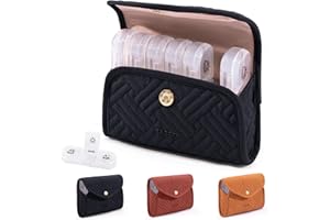 BAGSFY Weekly Pill Organizer 3 Times a Day in a Cute Fabric Pill Case, Medicine Pill Organizer, Pill Box, Portable Travel Pill Case, Pill Container for Medication, Vitamins, Fish Oils, Supplements