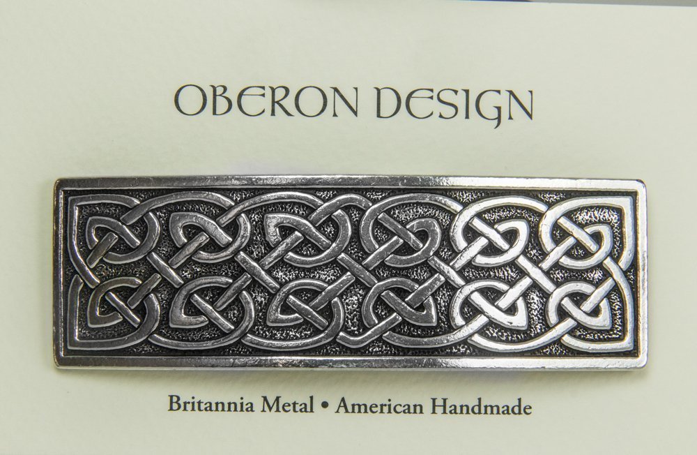 Large Celtic Hair Clip, Large Hand Crafted Metal Barrette Made in the USA with an 80mm Imported French Clip by Oberon Design : Beauty