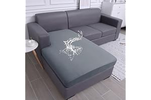 hyha Waterproof Couch Cushion Covers, Sectional Couch Sofa Covers Washable, L Shape Sofa Cushion Covers, Waterproof Couch Covers for Sectional Sofa Pets Chaise Lounge Cover (Chaise Cover, Grey)