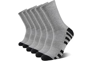 Laysblen Mens Athletic Socks Cotton Moisture Wicking Cushion Crew Sport Work socks Men Women for Hiking Basketball 6 Pairs