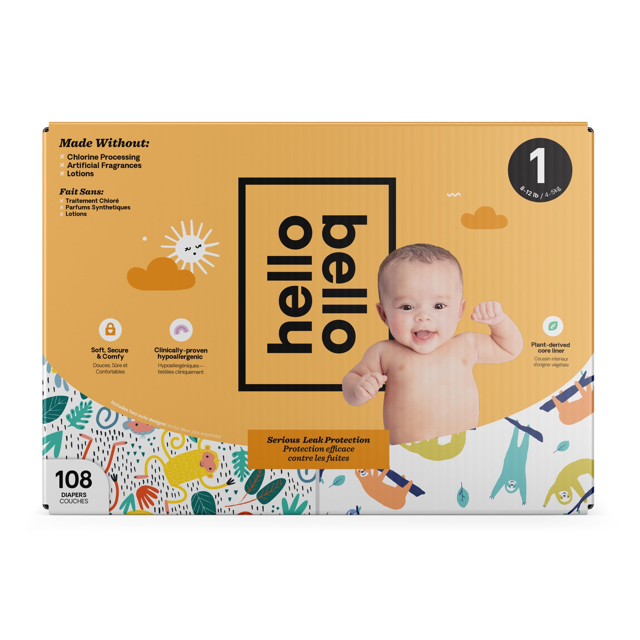 Hello Bello Diapers, Size (8-12 lbs) 108 Count of Premium