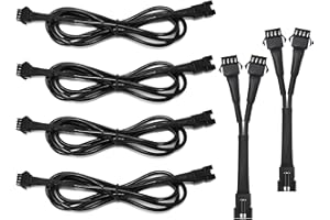 TDE EXPLORER.LIGHTING LED Light Extension Wire, 4pcs 3.9ft/47.2 Inch 4 Pin Cable Cords and 2pcs 2-Way Splitters for Motorcycle Underglow Light Kit Extension Cords for Rock Light Kits for Truck Trikes ATVs