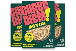 Carbe Diem!, Rotini, Lower Net Carb Pasta with Traditional Flavor & Texture, 8 grams of Protein, 55% Fewer Net Carbs & Only 110 Calories Per Serving, Pack of 3