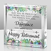 Chunful Retirement Gifts for Women Men May You Be Proud Keepsake and Paperweight Retirement Plaque Inspirational Farewell Gifts for Retired Teacher Police Firefighter(Square)