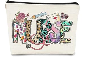 BARPERY Nurse Appreciation Gifts,Nurses Week Gifts,Nurse Bags for Work,Nurse Makeup Bag,Nurse Graduation Gift,Nurse Gifts for Women,Nurse Accessories for Work,Pink Leopard Nursing Cosmetic Bag