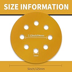 Keeimp 100 Pcs 5 Inch Sanding Discs Hook and