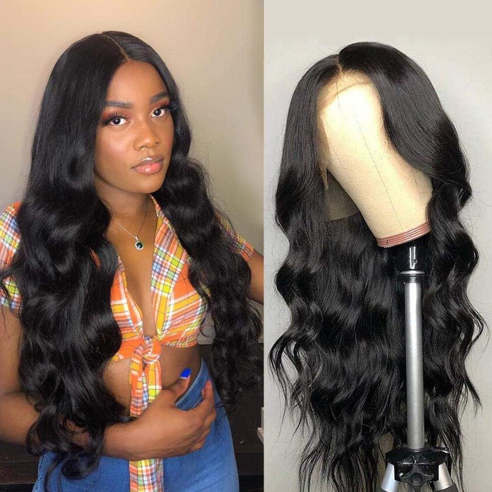 Amella Hair Lace Front Wigs Human Hair 14 inch Brazilian Virgin Human Hair Body Wave 13x4 Lace Wigs with Baby Hair 150% Density Lace-Front-Wigs-Human-Hair