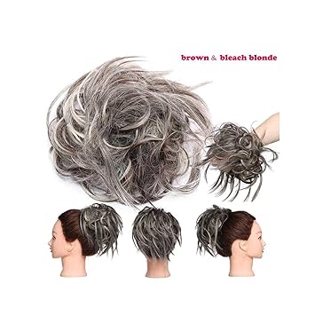 Amazon Com 7 Inch Messy Bun Elastic Band Chignon Clips In Hair