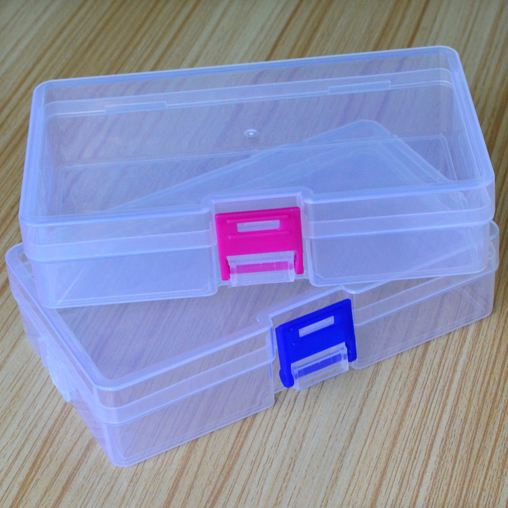2 PCS Plastic Transparent Storage Box, baotongle Jewelry Craft Nail Art Beads Container Organizer